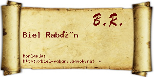 Biel Rabán névjegykártya
